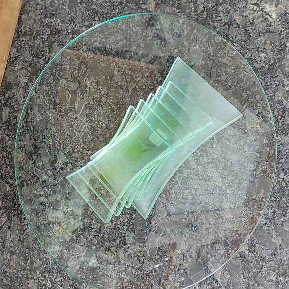 "Retired" Party-lite Art Deco Revival Style Glass Pedestal Plate - Picture 6 of 8